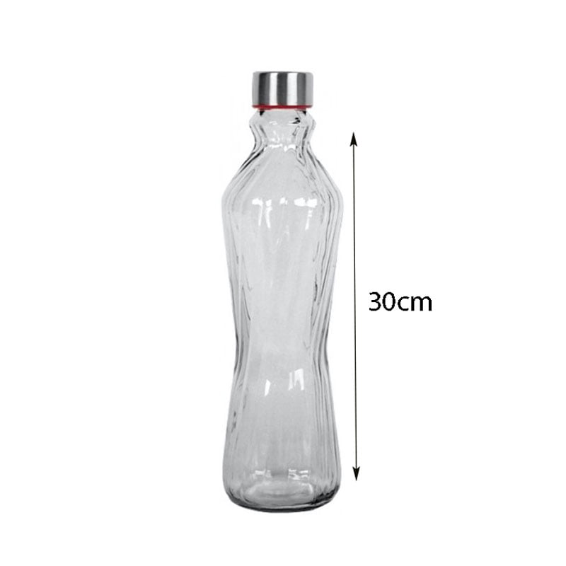 Μπουκάλι Νερού Γυάλινο με Βιδωτό Καπάκι Διάφανο 1000ml Viosarp 89074